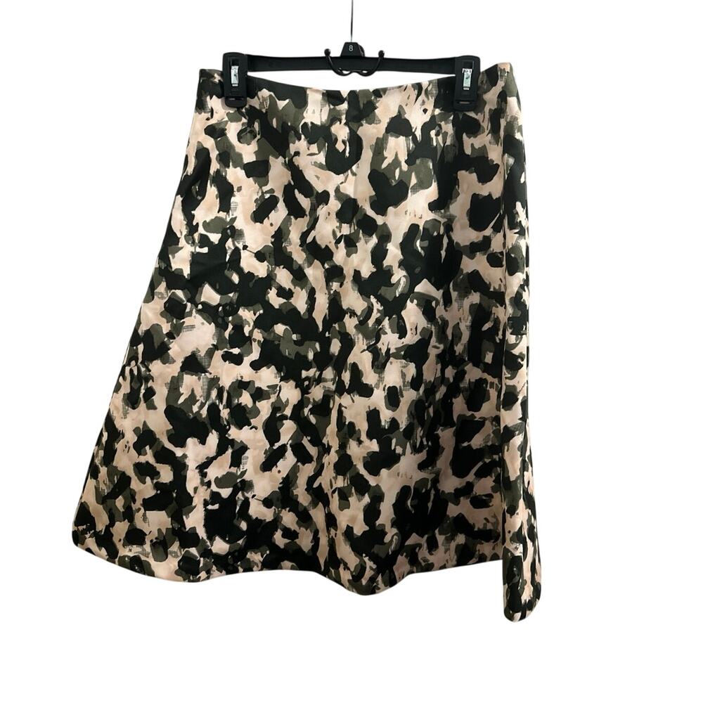 H&M Silky Flared A-line Skirt Abstract or Camo Knee-length Sz 10 Patterned
